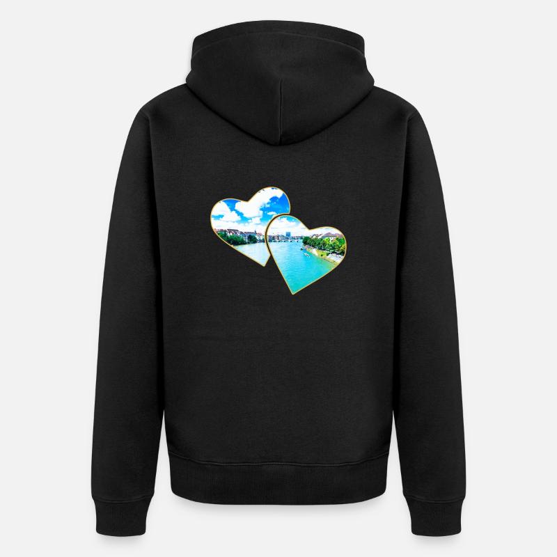 Bâle - Veste à capuche bio Premium Unisexe - noir