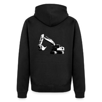 Bagger - Unisex Premium Bio Zip Hoodie - Schwarz - Hinten - Nico (187cm)