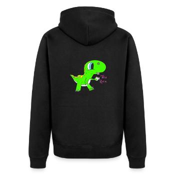 Tee Rex - Unisex Premium Bio Zip Hoodie - Schwarz - Hinten - Nico (187cm)