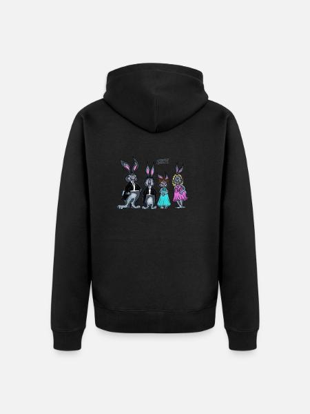 Rabbit vocal ensemble - Unisex Premium Organic Zip Hoodie - black
