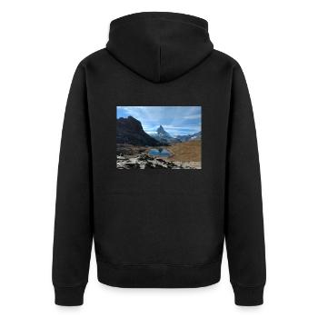 Matterhorn - Unisex Premium Organic Zip Hoodie - black - Back - Nico (187cm)