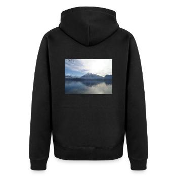 Thunersee avec énoisement - Veste à capuche bio Premium Unisexe - noir - Dos - Nico (187cm)