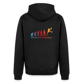 Evolution of Basket Gradient - Unisex Premium Organic Zip Hoodie - black - Back - Nico (187cm)