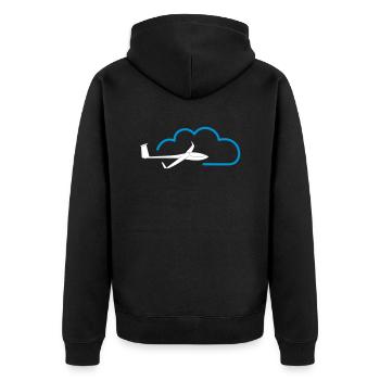 Wolke Segelflieger gleiten Segelflugzeug Pilot - Unisex Premium Bio Zip Hoodie - Schwarz - Hinten - Nico (187cm)