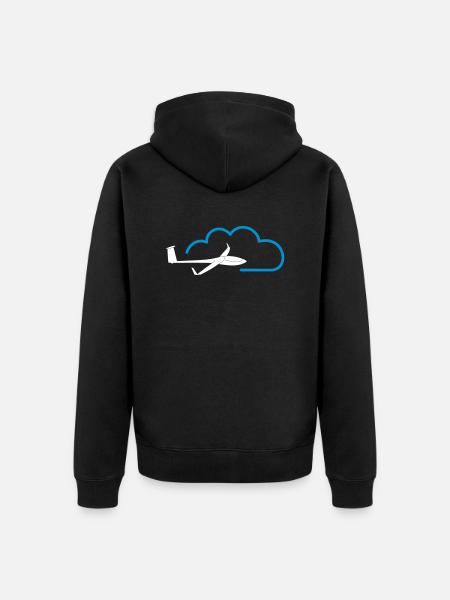 Cloud glider glider glider pilot - Unisex Premium Organic Zip Hoodie - black