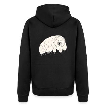 Tardigrade water bear - Unisex Premium Bio Zip Hoodie - Schwarz - Hinten - Nico (187cm)