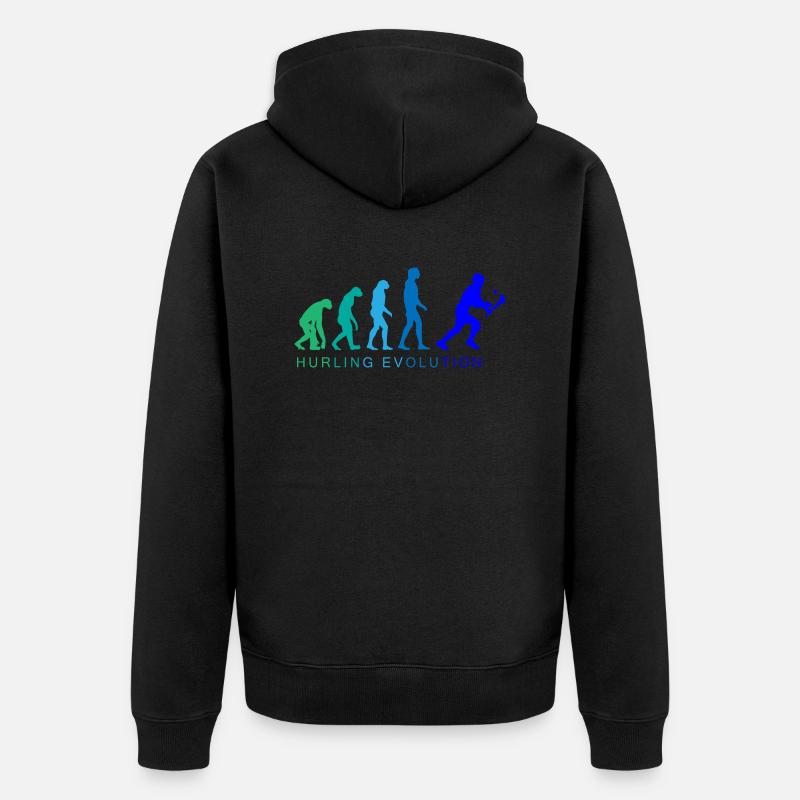 The Evolution of Hurling - Veste à capuche bio Premium Unisexe - noir