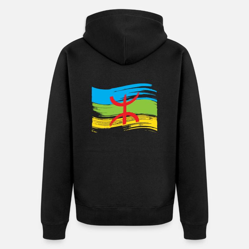 Drapeau Amazigh (Amazigh inside) - Veste à capuche bio Premium Unisexe - noir