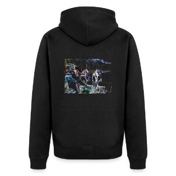 bmx - Unisex Premium Bio Zip Hoodie - Schwarz - Hinten - Nico (187cm)