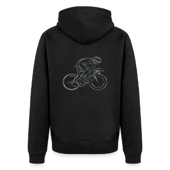 Bicycling bike adrenaline bike cycling - Unisex Premium Organic Zip Hoodie - black - Back - Nico (187cm)