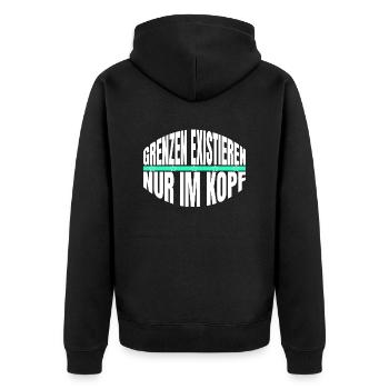 powerlifting power couple power lifting animal - Unisex Premium Bio Zip Hoodie - Schwarz - Hinten - Nico (187cm)