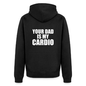 Ton père est mon cardio - Veste à capuche bio Premium Unisexe - noir - Dos - Nico (187cm)