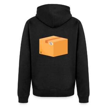Package Order - Unisex Premium Organic Zip Hoodie - black - Back - Nico (187cm)