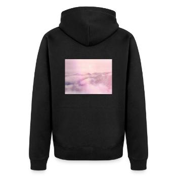 Pink Dusk of Sunrise - Unisex Premium Organic Zip Hoodie - black - Back - Nico (187cm)
