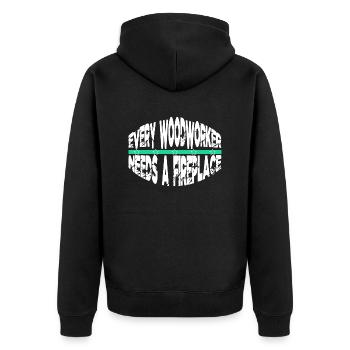 awesome badge funny carpenter - Unisex Premium Organic Zip Hoodie - black - Back - Nico (187cm)