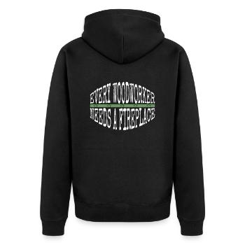 union carpenter tshirts blogger carpenter funny - Unisex Premium Bio Zip Hoodie - Schwarz - Hinten - Nico (187cm)