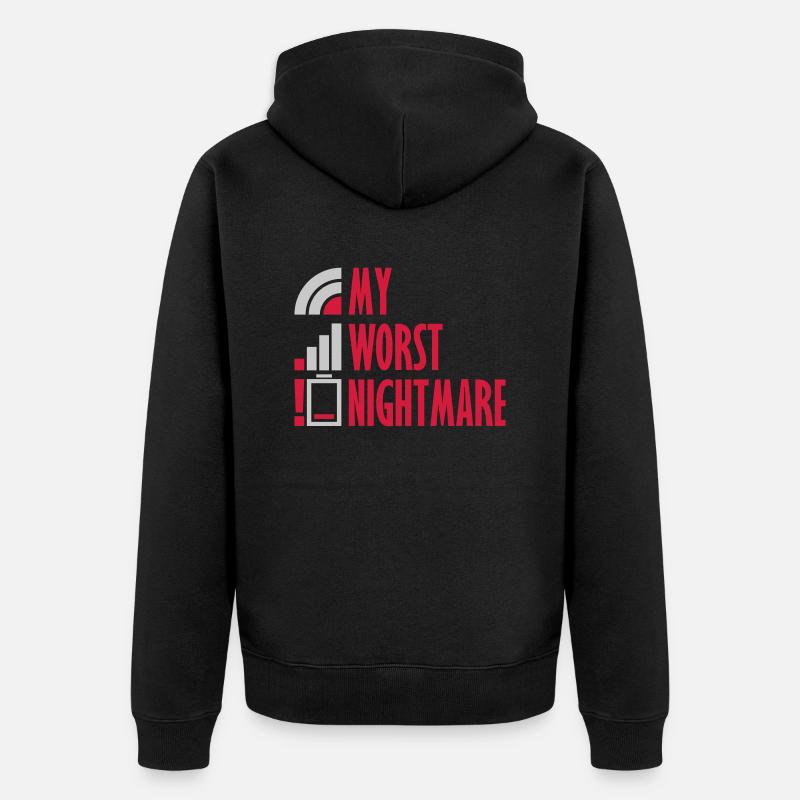 My worst nightmare Logos - Unisex Premium Bio Zip Hoodie - Schwarz