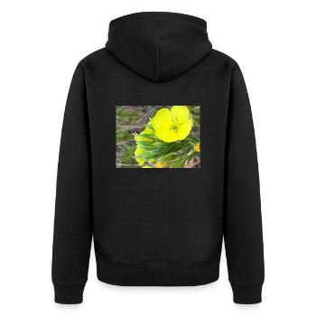 Fleur jaune - Veste à capuche bio Premium Unisexe - noir - Dos - Nico (187cm)