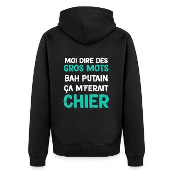 ça Me Ferait Chier - Veste à capuche bio Premium Unisexe - noir - Dos - Nico (187cm)