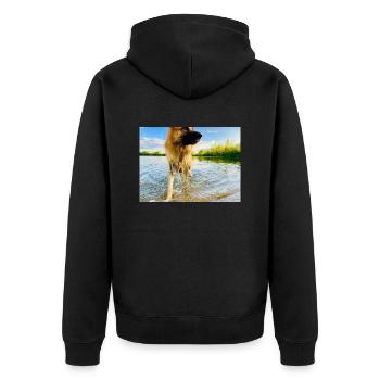Altdeutscher Schäferhund - Unisex Premium Bio Zip Hoodie - Schwarz - Hinten - Nico (187cm)