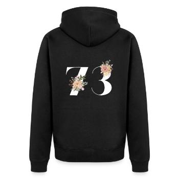 Blumen zum 73. Jahrestag (Geschenk von 73 Jahren) - Unisex Premium Bio Zip Hoodie - Schwarz - Hinten - Nico (187cm)