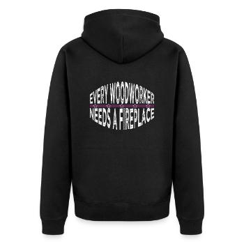 carpentry funny woodworking daddesign cabinetmaker - Unisex Premium Bio Zip Hoodie - Schwarz - Hinten - Nico (187cm)