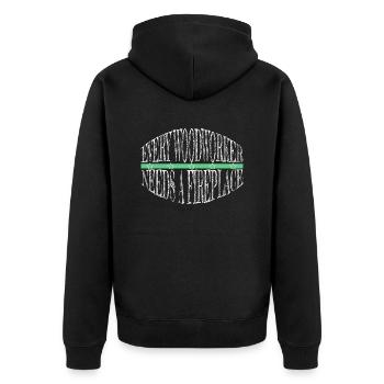 job arboriculture tree woodworking - Unisex Premium Organic Zip Hoodie - black - Back - Nico (187cm)