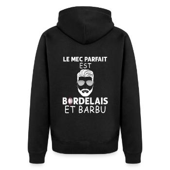 Bordelais Barbu Et Rugby Cadeau Homme Supporters - Veste à capuche bio Premium Unisexe - noir - Dos - Nico (187cm)