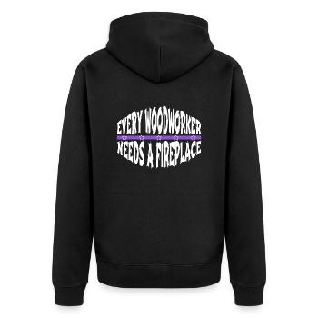 humor carpenter carpenter plumber - Unisex Premium Bio Zip Hoodie - Schwarz - Hinten - Nico (187cm)