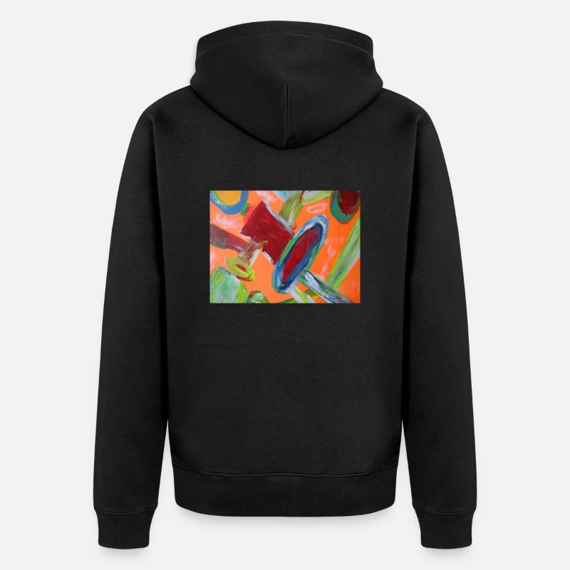 Système de tuyauterie abstrait - Veste à capuche bio Premium Unisexe - noir