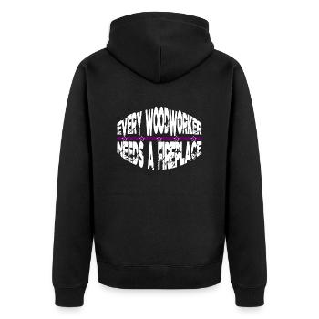 the carpenters cool forest work funshirt - Unisex Premium Bio Zip Hoodie - Schwarz - Hinten - Nico (187cm)