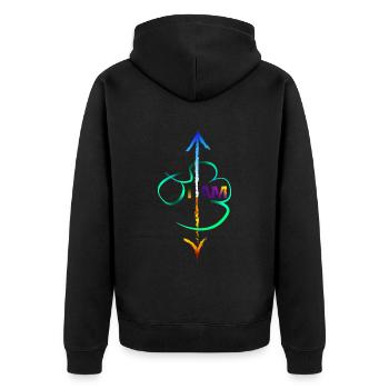 I AM - Veste à capuche bio Premium Unisexe - noir - Dos - Nico (187cm)