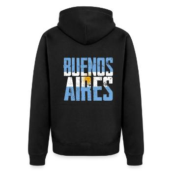 Buenos Aires Argentina - Unisex Premium Organic Zip Hoodie - black - Back - Nico (187cm)