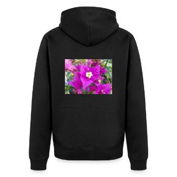 bougainvillea (in german Bougainvillea - Unisex Premium Organic Zip Hoodie - black - Back - Nico (187cm)