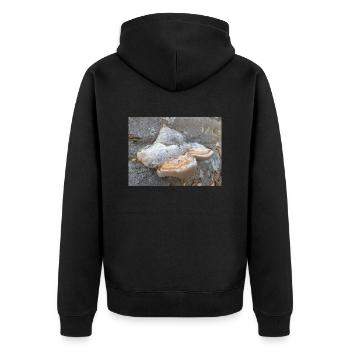 surgeon's agaric also tinder fungus Zunderschwamm - Unisex Premium Organic Zip Hoodie - black - Back - Nico (187cm)