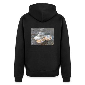 Chirurgenpilz auch Zunderpilz Zunderschwamm - Unisex Premium Bio Zip Hoodie - Schwarz - Hinten - Nico (187cm)