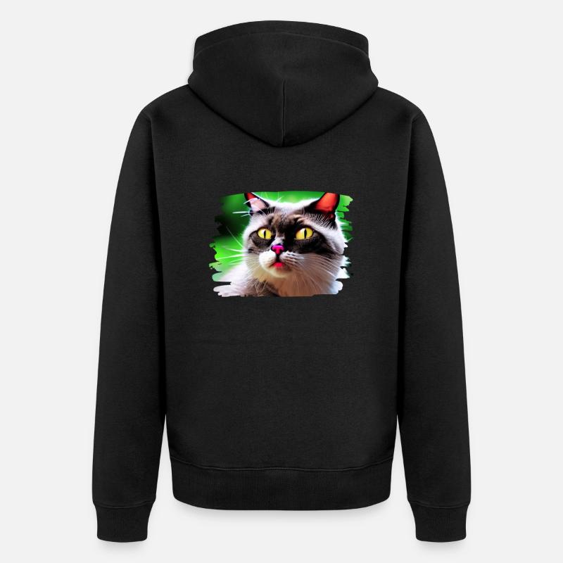 Chat racé 4 - Veste à capuche bio Premium Unisexe - noir