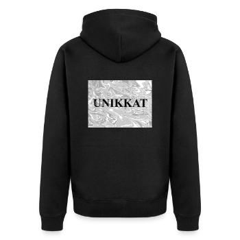 Unbenanntes Projekt 2 - Unisex Premium Bio Zip Hoodie - Schwarz - Hinten - Nico (187cm)