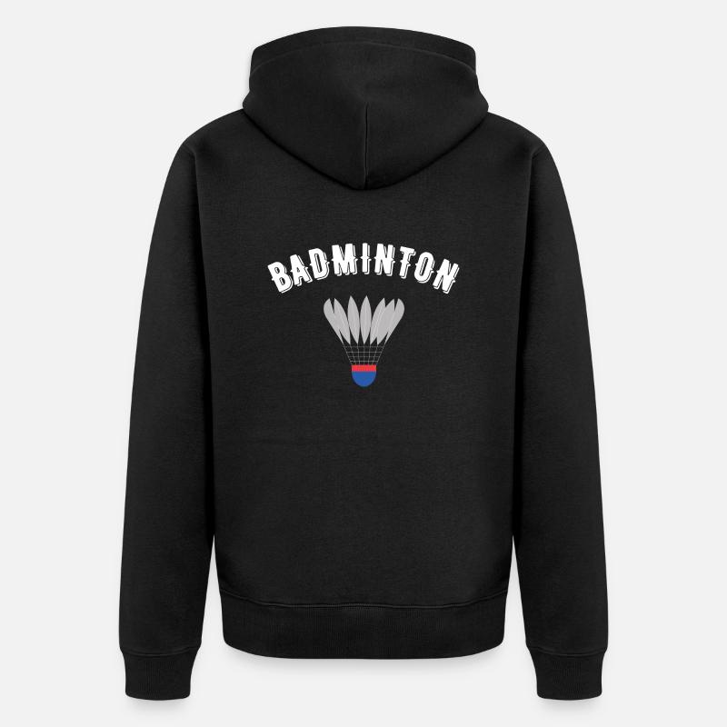 Badminton - Unisex Premium Bio Zip Hoodie - Schwarz