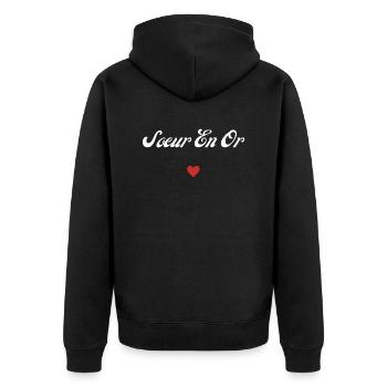 sœur en or - Veste à capuche bio Premium Unisexe - noir - Dos - Nico (187cm)