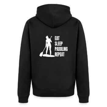 Stand-up paddlers Stand Up Paddling Stand-up paddleboarding - Unisex Premium Organic Zip Hoodie - black - Back - Nico (187cm)