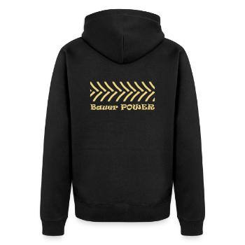 Bauer Power Traktor Bauerndemo Bauernproteste Bier - Unisex Premium Bio Zip Hoodie - Schwarz - Hinten - Nico (187cm)