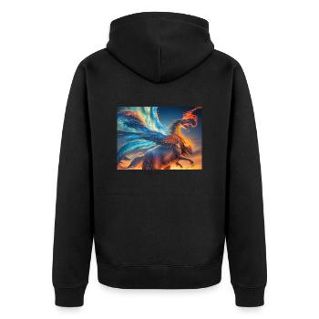 blue red sky with a creature generated ai - Unisex Premium Bio Zip Hoodie - Schwarz - Hinten - Nico (187cm)