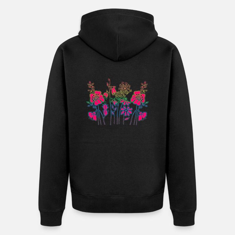 Fleur - Veste à capuche bio Premium Unisexe - noir