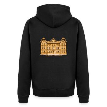 Hôtel de ville de Tharandt Erzgebirge Saxe - Veste à capuche bio Premium Unisexe - noir - Dos - Nico (187cm)