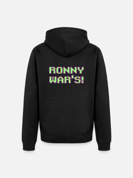 Ronny war s - Unisex Premium Bio Zip Hoodie - Schwarz