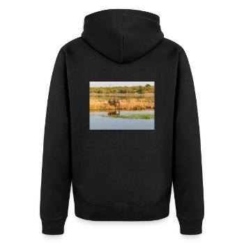 Paysage dans le parc national de Chobe sur l’île de Sedudu - Veste à capuche bio Premium Unisexe - noir - Dos - Nico (187cm)