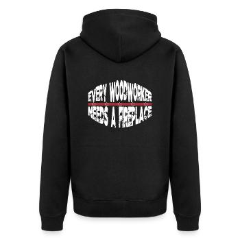 Present Idea Hearbeat Union Carpenter Tshirts - Unisex Premium Organic Zip Hoodie - black - Back - Nico (187cm)