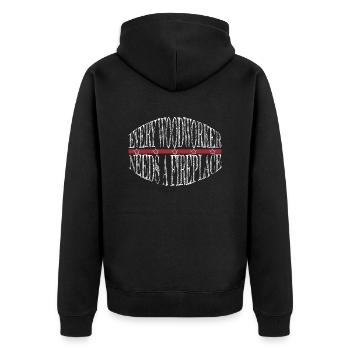 Carpenter Hoodies and Sweatshirts Woodcutter Mason - Unisex Premium Organic Zip Hoodie - black - Back - Nico (187cm)