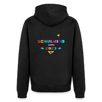 Inscription scolaire Inscription scolaire Cadeau de 1ère année - Veste à capuche bio Premium Unisexe - noir - Dos - Nico (187cm)